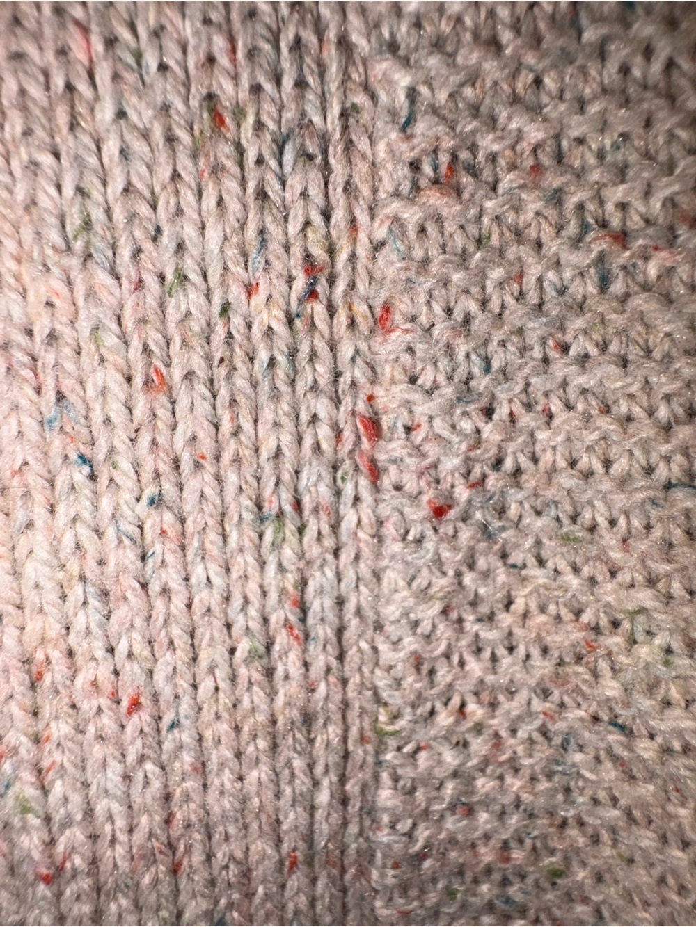J. Jill Multicolor Speckled Open Front Cardigan Sweater L Cotton/Silk/Acrylic - Picture 3 of 5